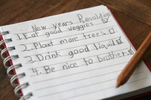 New year resolutions for children.